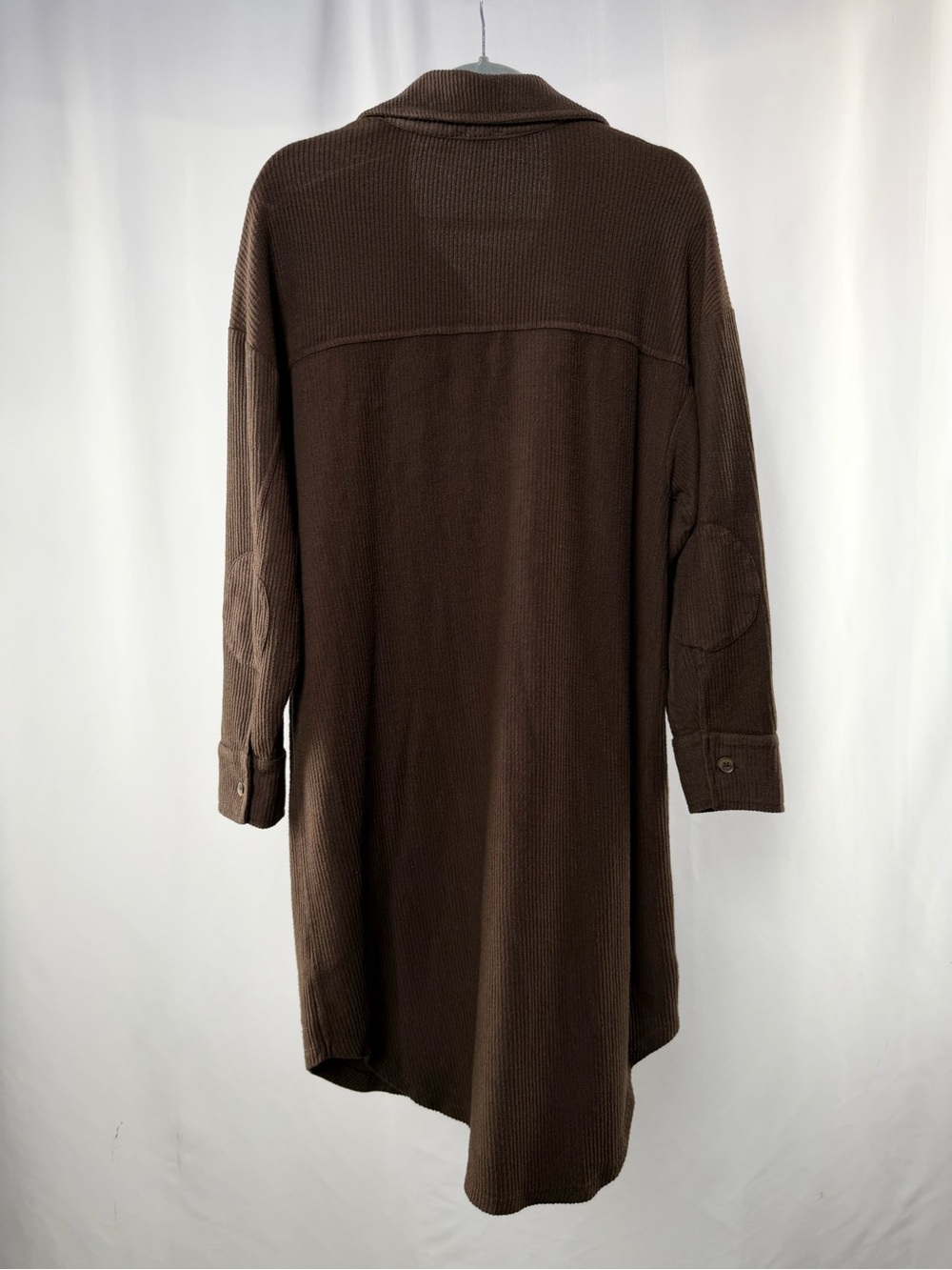 Anthropologie Pilcro Button-Front Utility Shirt Duster Shacket Jacket Brown - Picture 6 of 10